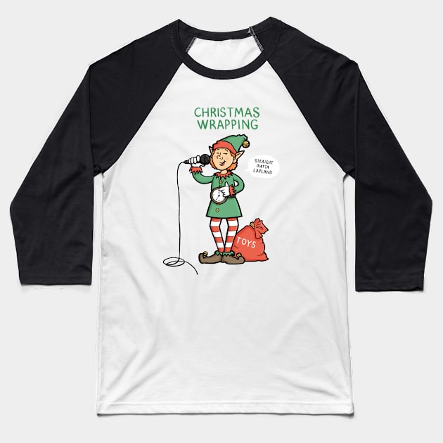 Christmas Wrapping Baseball T-Shirt by CarlBatterbee